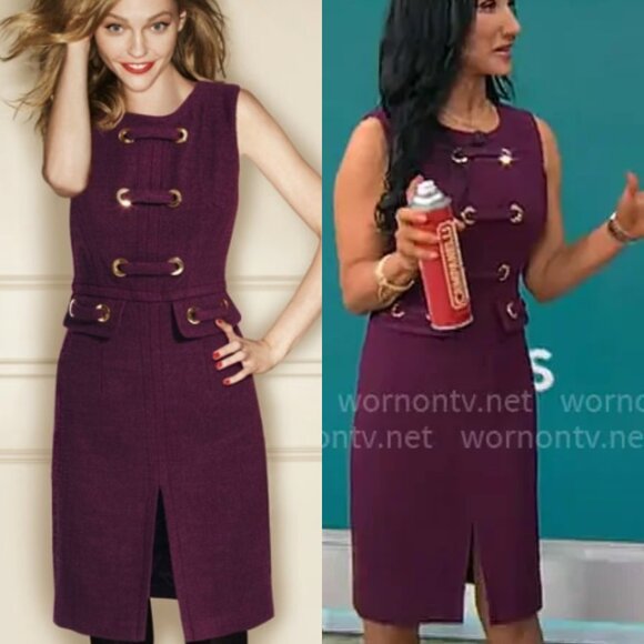 Milly Sleeveless Wool Boucle Sheath Dress w/ Grommet Detail Size 4 26524 - Picture 2 of 10